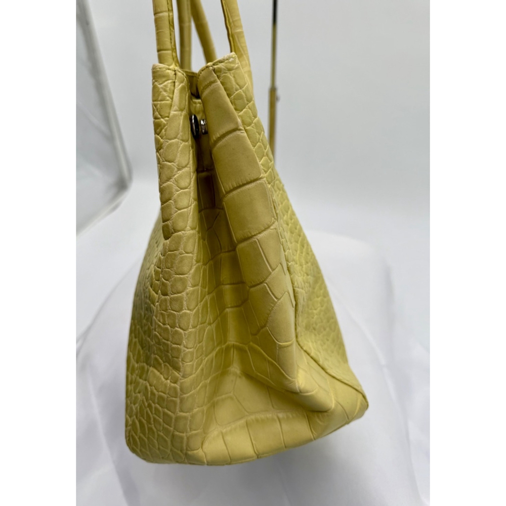 Furla Lime Croc-Embossed Leather Top-Handle Tote - Picture 4 of 14